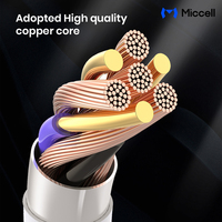 Cable de Carga Rápida Miccell al por Mayor, 60W, USB-C a USB-C, PVC y TPE, Núcleo de Cobre de Alta Calidad, para Xiaomi y iPhone