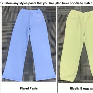 Nouveau pantalon en coton personnalisé de jogging épais pour hommes pantalon de jogging brodé blanc surdimensionné en éponge française pantalon de survêtement pour hommes - Product Image 5