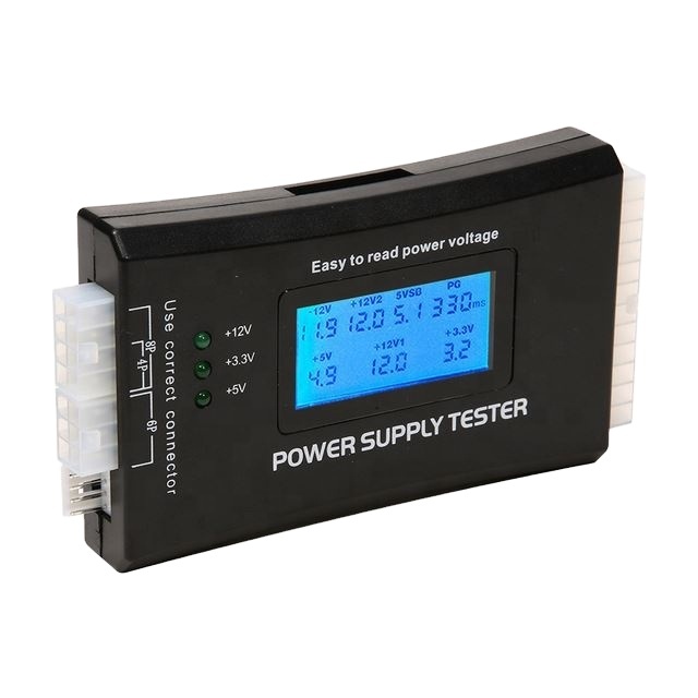Digital LCD Display PC Computer 20 24 Pin Power Supply Tester Checker Power Measuring Diagnostic Tester Tools