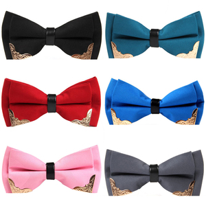 Tinta unita di alta qualità in metallo <span class=keywords><strong>papillon</strong></span> per uomo festa di nozze farfalla <span class=keywords><strong>camicia</strong></span> cravatta rosso blu verde <span class=keywords><strong>papillon</strong></span> - Product Image 2