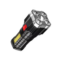 Lampe de poche rechargeable étanche en aluminium poignée de torche LED lumineuse en plastique puissance 18650 batterie