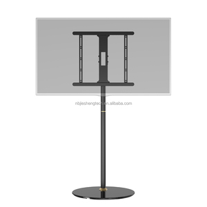 2025 vente chaude en acier noir meuble <span class=keywords><strong>TV</strong></span> <span class=keywords><strong>support</strong></span> pivotant hauteur réglable <span class=keywords><strong>32</strong></span>-<span class=keywords><strong>65</strong></span> pouces Studio <span class=keywords><strong>TV</strong></span> étage chariot chariot <span class=keywords><strong>TV</strong></span> supports chariots - Product Image 2
