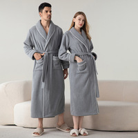 Peignoir personnalisé avec logo d'usine pour hommes et femmes, en polaire jacquard, vêtements de nuit, peignoir long pour couple, pyjama, peignoir pour femme