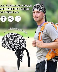 Sombrero de Pirata Estilo Hip Hop con Diseño de Calavera Impresa en Papel, Color Negro, Personalizable, Pañuelo para la Cabeza, Venta al por Mayor - Product Image 2