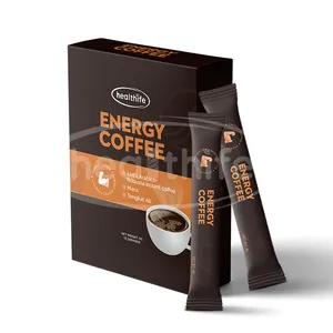 Healthife Bulk Poudre de maca noire instantanée pour homme, Maca Energy Coffee
