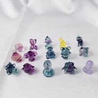Miniatures de Pokémon en cristal naturel Chenyi : Pikachu, Charmander, Eevee gravés, en fluorite arc-en-ciel, imprimées UV, artisanat écologique