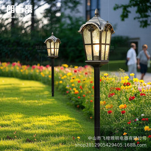 Lampe solaire pour pelouse, étanche, style européen, pour jardin, cour extérieure, luminaire à poser sur poteau - Product Image 3