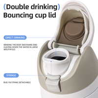 Bouteille d'eau sport isotherme à double paroi personnalisée en acier inoxydable avec couvercle verrouillable et paille, sans BPA, pour la gym et la course à pied