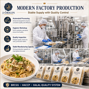 Pasta <span class=keywords><strong>Alfredo</strong></span> con Trufa Negra Lista para Comer, Fettuccine Italiana Cremosa, Comida Instantánea para Microondas, Sin Grasas Trans, HAACP - Product Image 4