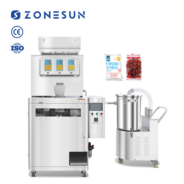 ZONESUN ZS-AFS04 Full Automatic Three Head Premade Pouch Granule Weighing Filling Sealing Machine