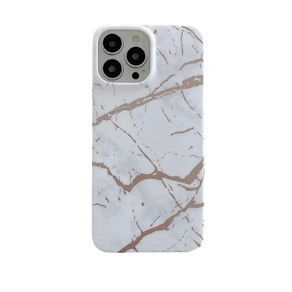 4 Colors White Rose Gold Chrome Marble Phone Case for iPhone 11 12 13 14 Plus Pro Max