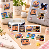 Autocollants personnalisés en gros avec motifs de chats, autocollants carrés auto-adhésifs pour cadeaux faits main, scellage d'emballages et bricolage de papeterie
