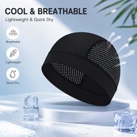 Gorra de malla transpirable de secado rápido con logo personalizado, gorro de verano refrescante, absorbente de sudor, forro para casco, gorra para correr y ciclismo, venta al por mayor, unisex