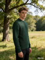 Pull en tricot torsadé de haute qualité pour homme Xanthi, ODM & OEM, pull à manches longues pour l'automne et l'hiver, pull en coton