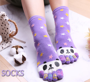 कार्टून कपास पांच पैर की मोजे आरामदायक महिला जापानी शैली मोजे थोक - Product Image 3