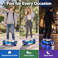 Trottinette électrique auto-équilibrante pour adultes, hoverboard de 6,3 pouces avec haut-parleur Bluetooth