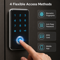 Serrure de casier intelligente à empreinte digitale, serrure de cabinet électronique numérique avec contrôle par application pour casiers en bois ou en métal de salle de sport ou de bureau