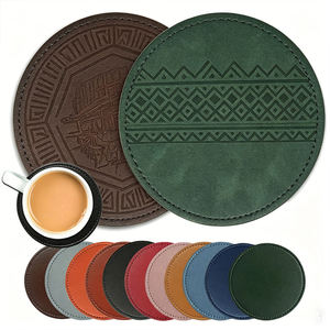 Bespoke <b>Drink</b> <b>Coasters</b> for Branding Choose from Hot Stamping Color Print Embossing or Laser Engrave on PU leather - Product Image 2