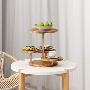 Wooden multi-tiered tray <b>shelf</b>, irregularly shaped tabletop sushi and dessert tray, multi-tiered cake plate - Product Image 2
