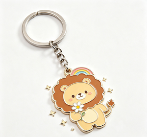 <b>Custom</b> Zinc Alloy Enamel <b>Keychain</b> Cartoon Lion Key Ring Metal Pendant for Gift and Promotion - Product Image 2