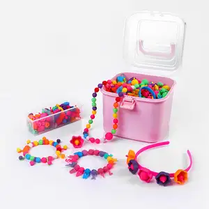 Groothandel Pop Kralen Handgemaakte Kids Ambachtelijke Set Sieraden Maken Kit Diy Acryl Kraal Kit Accessoires