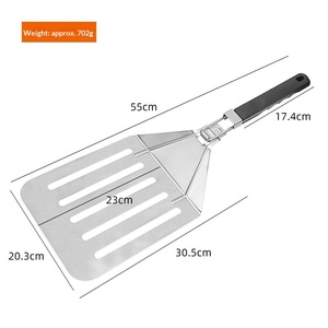 Spatule ménagère pliable pour <span class=keywords><strong>pizza</strong></span> et gâteaux, avec poignée en TPR perforée, en acier inoxydable 430, pour transfert de pâtisserie, 24x33cm DRM - Product Image 3
