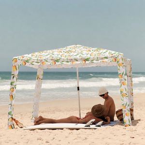 Tente de plage Cabana UPF 50+ à montage simple, portable, compacte, résistante au vent, abri solaire familial, motif ananas moyen, pour l'extérieur - Product Image 1