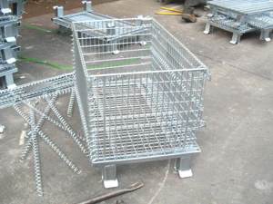 Lồng lưu trữ lưới dây kim loại có thể xếp chồng lên nhau với khung mạnh mẽ hàng hóa và thiết bị lưu trữ số lượng lớn - Product Image 4