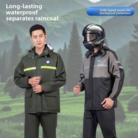 Combinaison de pluie pour moto Jecool pour homme, deux pièces, PVC imperméable, résistante aux intempéries, modèle épais 3131 pour la conduite