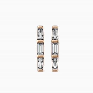 Pendientes de Diamantes Cultivados en Laboratorio con Corte Brillante Redondo, Chapados en Oro de 18K, Estilo Hiphop, Joyería de Lujo para Mujer - Product Image 4