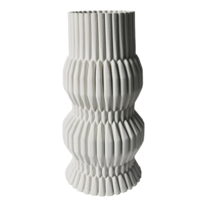 Vaso moderno a coste testurizzato per l'arredamento del soggiorno, vaso per fiori, complemento d'arredo per la casa, comodino della camera da letto, scrivania dell'ufficio - Product Image 1