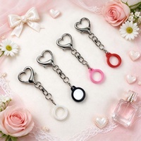 Porte-clés brillant à lèvres en forme de cœur, pendentif décoratif pour tasse isotherme, breloque électronique, accessoire DIY, à assortir aux poupées