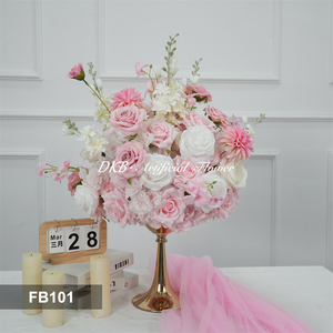จำหน่ายดอกไม้ประดิษฐ์คุณภาพสูง จัดดอกไม้งานแต่งงานสีชมพูและสีขาว - Product Image 2