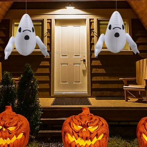 Décoration fantôme gonflable de fête d'Halloween imperméable PVC blanc suspendu pour jardin d'arbre extérieur et décor de maison hantée - Product Image 3