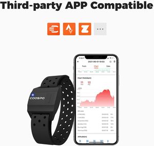 Monitor de Ritmo Cardíaco COOSPO Deportivo Recargable de Doble Banda, Sensor Óptico IP67, Compatible con ANT+ para BT Peloton DDP Yoga - Product Image 4