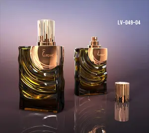 Toptan özel benzersiz vintage 30ml 50ml 100ml boş siyah lüks parfüm cam sprey yağ kare şişe kutu ambalaj
