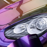 Vinilo Adhesivo para Automóviles Color Morado PET Directo de Fábrica, Película de Vinilo para Envolver la Carrocería, Autoadhesiva, de Alto Brillo, que Cambia de Color, Resistente a los Rayos UV y a los Arañazos