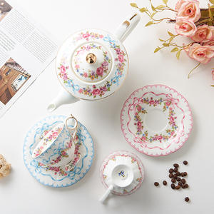 Vintage squisito Bone China ceramica tazza di caffè con piattino francese di alto <span class=keywords><strong>colore</strong></span> del pomeriggio tazza di tè scatola regalo per tè e caffè - Product Image 3