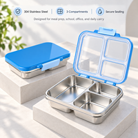 Boîte à lunch Bento Aohea en acier inoxydable 304, récipient alimentaire étanche à 3 compartiments, boîte à lunch pour enfants, école