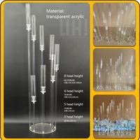 Centres de table en gros pour mariage : Candelabres décoratifs hauts en acrylique et cristal pour bougies de table