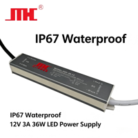Alimentation LED simple étanche IP67 JMHC 12V 24V 36W 60W 100W 200W 300W 400W Adaptateur CA 110V Efficacité 87-88%