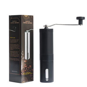 Molinillo de Café Manual Portátil de Acero Inoxidable Negro con Logotipo Personalizado - Product Image 1