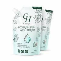 Pochettes à bec verseur personnalisées, durables, écologiques et rechargeables, vert menthe, pour liquide vaisselle, élimination de la graisse, vente en gros