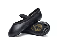 Chaussons de danse en cuir professionnel 141LCO, semelle souple intégrale, pour femmes et filles.