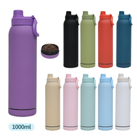 Bouteille d'eau isotherme pour animaux de compagnie en acier inoxydable 304 de 32 oz avec logo personnalisé, revêtement intégral par pulvérisation et bol pour chien à fond détachable – Offre Spéciale