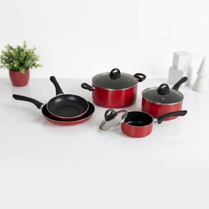 Hot Sale Eco-Friendly Aluminum Alloy Multi-Layer Coating <strong>Induction</strong> Compatible Thickened Frypan <strong>Saucepan</strong> Soup Pot Cookware <strong>Set</strong> - Product Image 2