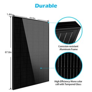 Panel Solar Bifacial SUN GOLD POWER PERC Negro, 20% de Eficiencia, 182mmx91mm 1650x992mm, 30mm de Grosor - Product Image 4