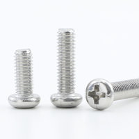 Vis à tête cylindrique cruciforme en acier nickelé M1.2 M1.4 M1.6 M2 M2.5 M3 M4 M5 M6 Vis à tête ronde 100 pièces/sac