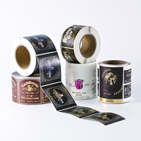 Rouleau d'autocollant adhésif d'impression d'emballage alimentaire en vinyle de marque privée personnalisée pour étiquette cosmétique de boisson alimentaire sur étiquette de vin et de bière