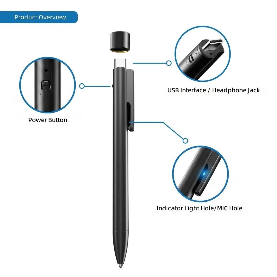 V17 Digital Voice Recorder One Key Record Audio Recorder Noise ...